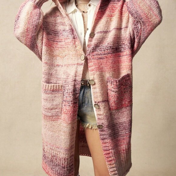 Multicolor Boho Women's Batwing Sleeve Cardigan - Picture 2 of 7